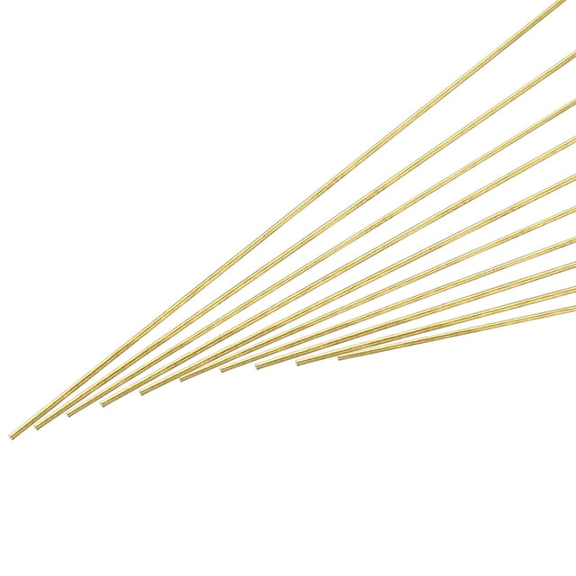 Uxcell 1.5mm x 250mm Brass Round Rod for DIY Crafts 10Pcs