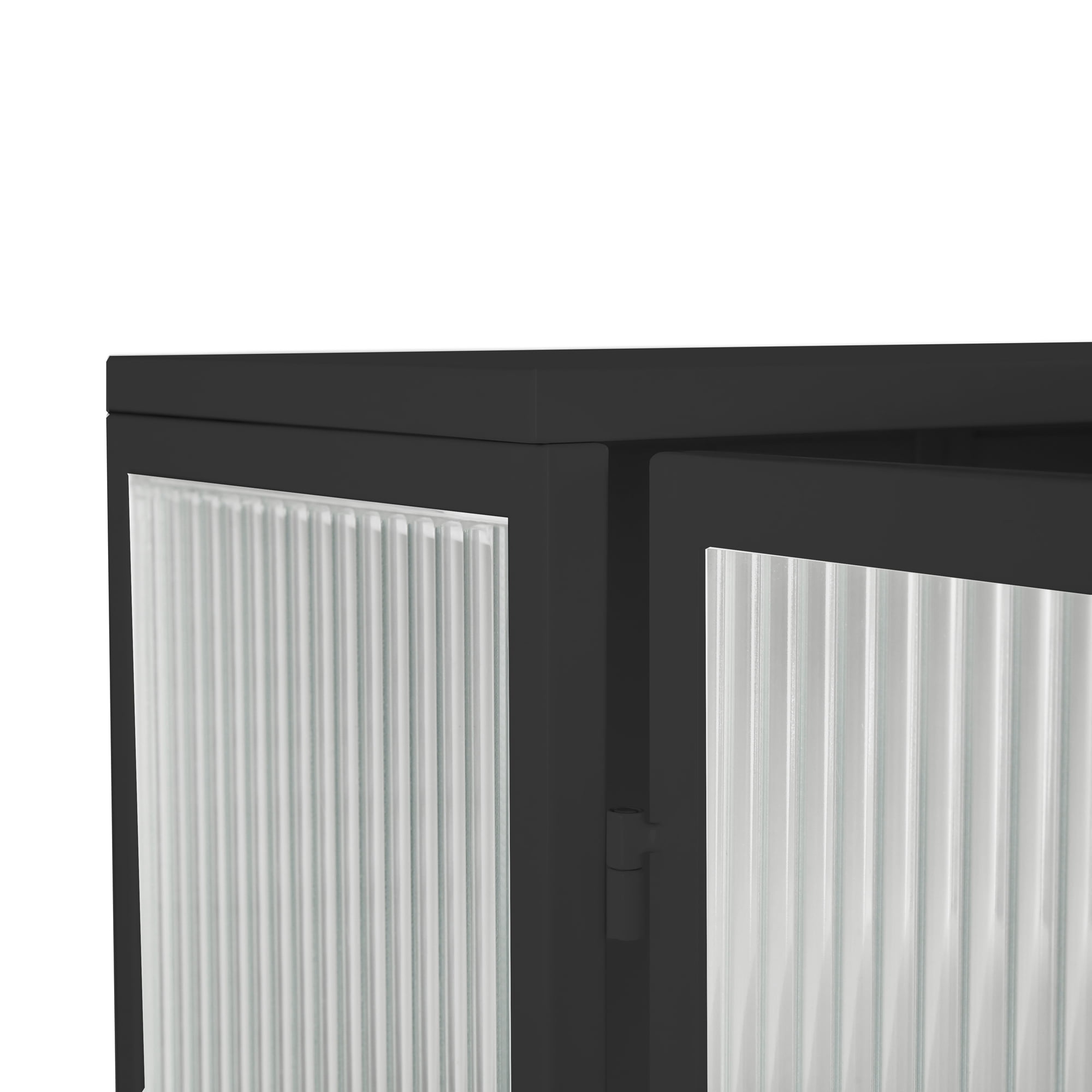 23.62"Wall Cabinet with Tempered Glass Doors, Bathroom Wall Storage Cabinet with Detachable Shelves for Office, Dining, Living Room, Kitchen and Bathroom, Black