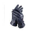 thumbnail image 2 of Women's Leather Gloves Winter Warm Genuine Lambskin Windproof PU Glove "Navy Blue", 2 of 5