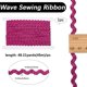 thumbnail image 2 of Cinta ondulada metálica de 45 yardas x 5 mm, color rosa intenso, con flecos, borde de encaje ondulado en zigzag y cinta de poliéster., 2 of 9