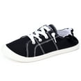 thumbnail image 4 of JENN ARDOR Women's Canvas Sneakers Rubber sole Fashion Shoes Canvas Upper Low Top Lace up Casual Walking Running Shoes (BK-8), 4 of 9