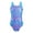 Colorful Floral Blue, variant on DPOIS Kids Girls One-Piece Sleeveless Criss Cross Swimsuit Sport Athletic Bathing Suit Rainbow Scales 12