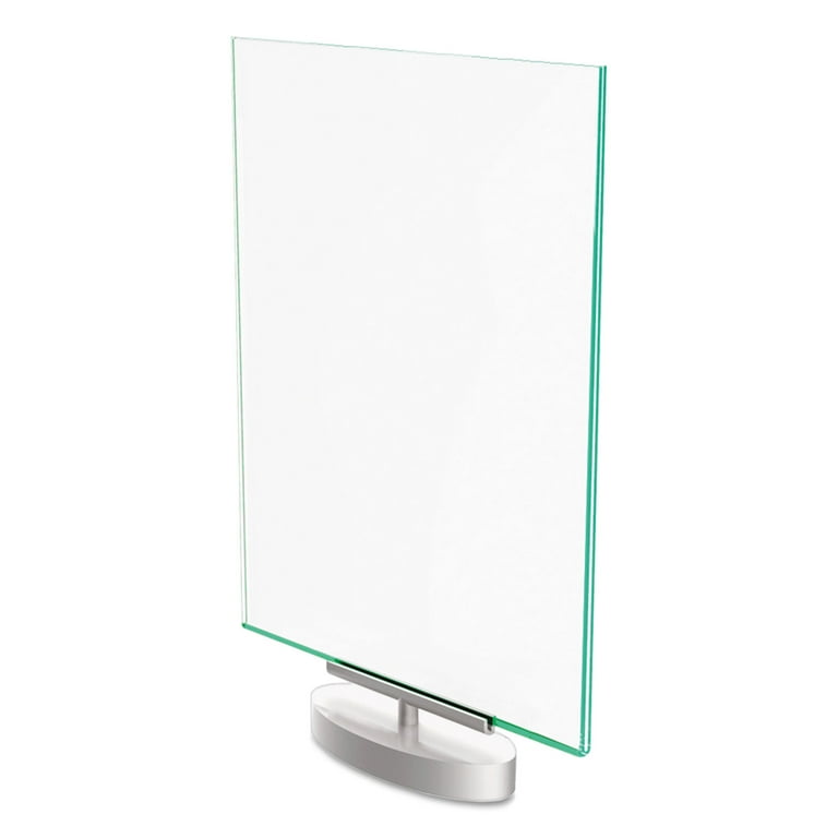 Superior Image Swivel Sign Holder w/Green Edge, 8.5 x 11 Insert, Silver Base Superior Image Swivel Sign Holder w/Green Edge, 8.5 x 11 Insert, Silver Base