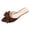 Brown, variant on Womens Peep Toe Mules Pointed Toe Bow Slip On Flat Sandals Retro Casual Vintage Comfort Slide Shoes