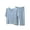 Blue, variant on Bovxnpu Women's Pajamas Set Cotton Ruffle Short Sleeve Capris Pants 2 Piece Pajamas Sleepwear