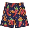 thumbnail image 2 of Boys Swim Trunks Funny Chili Pepper Print Quick Dry Lightweight Swim Shorts Elastic Waist Beach Vacation Swimwear, 2 of 4