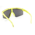 thumbnail image 4 of Boys Kids Size 80s Paint Splatter Oversize Rimless Sport Plastic Sunglasses Yellow - Blue Mirror, 4 of 4