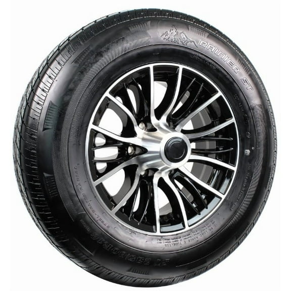 eCustomrim Radial Trailer Tire ST235/80R16 Load E 16" 6 Lug Evolution Black Aluminum Rim