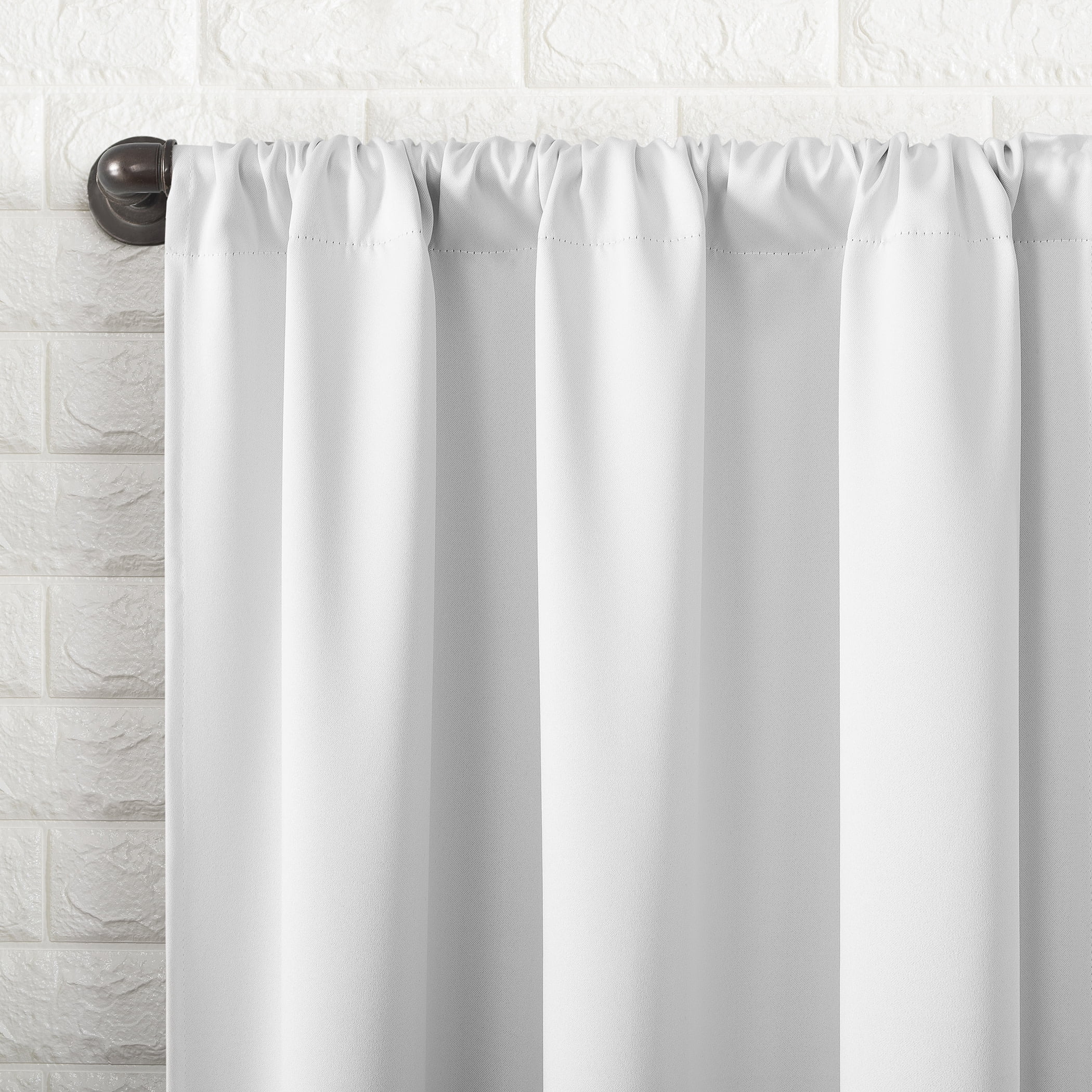 Sun Zero Bergen Theater Grade Extreme 100% Blackout Rod Pocket Curtain Panel, 40"X96", White