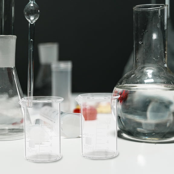 10ml Small Glass Beaker Set for Laboratory Use, Chemistry Experimental Equipment, Measuring Beakers and Cups