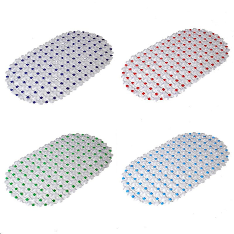 Non-Slip with Drain Holes Shower Mat Non Slip PVC Bath Mats Suction ...
