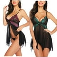 thumbnail image 2 of Camisón sexy de encaje de malla con tirantes finos de estilo europeo y americano, 2 of 5