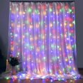 thumbnail image 7 of USB LED Curtain String Lights Hanging Window Lights with Remote Connectable Festival Decor Fairy Lights Bedroom Outdoor Decor (Multicolor,3X1M 100LEDs-USB), 7 of 7