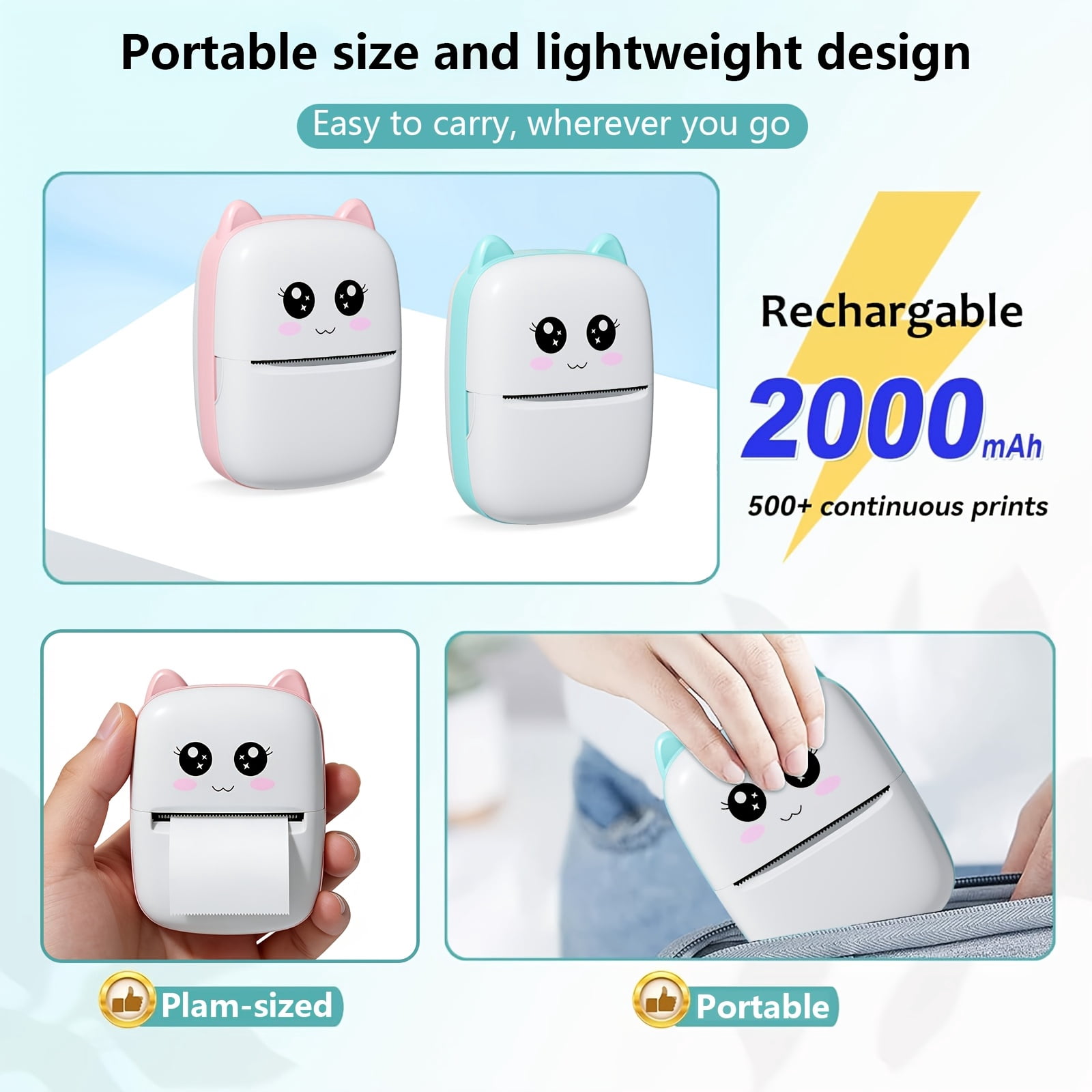Label Maker/ Thermal Label Printer (Tape Included): A Mini Handheld Sticker Maker Featuring A Variety of Built-In Templates Perfect for Both Office And Home Use