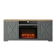 thumbnail image 3 of FESTIVO 70 in. Farmhouse TV Stand Console for TVs up to 78 inch w/ Fireplace - Gray, 3 of 8