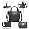 thumbnail image 3 of Bolsos Hobo para Mujer, Bolso Grande, Bolso Shopper, Bolso Tote, Negro, 3 of 5