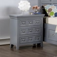 thumbnail image 4 of Furniture of America Senoma Solid Wood Nightstand with USB Port, Gray, 4 of 6