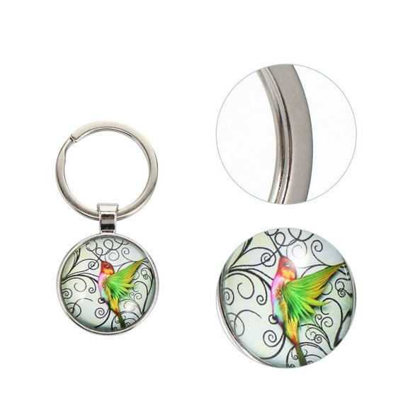 MLINS Adorable Green Hummingbird Keychains in Zinc Alloy for Decoration Perfect for Bags and Keys 4Pcs