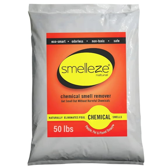SMELLEZE Natural Chemical Odor Remover Powder: 50 lb. Bag. Ideal for Indoor Carpet, Furniture & Other Chemical Odors & Spills