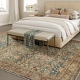 thumbnail image 4 of BERTHMEER 8'x10' Area Rugs for Living Room Bedroom Vintage Brown Red Carpets Kitchen Office Machine Washable Farmhouse Dining Room Oriental Rugs Non Slip Traditional Distressed Rugs, 4 of 8