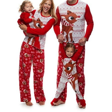 

Christmas Family Matching Pajamas Set Reindeer Print XMAS Jammies Sleepwear for Family Women