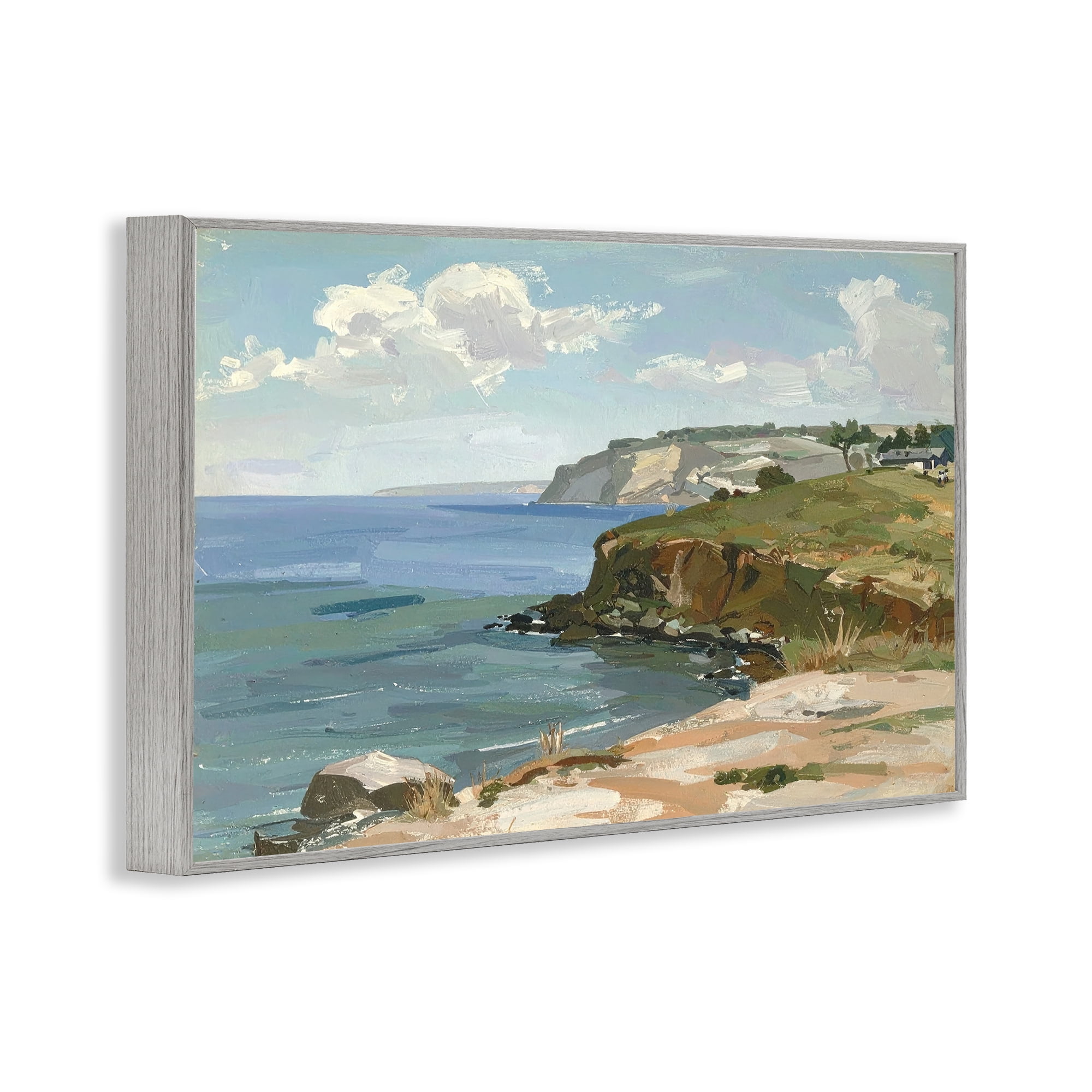 Stupell Industries Along The Shore Scenery Gray Framed Giclee Art, design by Alonza Saunders