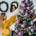 thumbnail image 4 of Neoyler 2 Pack Christmas Ornaments Decorative Balls for Tree Festive Holiday Decor with Unique Texture Suit for Home Mall Office 3.1x3.1x3.1in Purple, 4 of 5