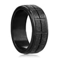 thumbnail image 2 of Beaux Bijoux Men's Black Plated Sand Blasted Ring in Stainless Steel | Men's Trendy Ring | Fine Rings for Men-9, 2 of 7