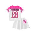 thumbnail image 2 of PureChapter Girls Clothing Sets Color Block Short Sleeve T-Shirt & Pleated Skirt 2 Piece Back to School Outfit for Kids 7-14, 2 of 8
