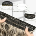 thumbnail image 7 of MORICA Invisible Wire Hair Extensions 20 Inch Balck Mix Blonde Long Wavy Synthetic Hairpiece with Transparent Wire Adjustable Size, 4 Secure Clips for Women, 7 of 7