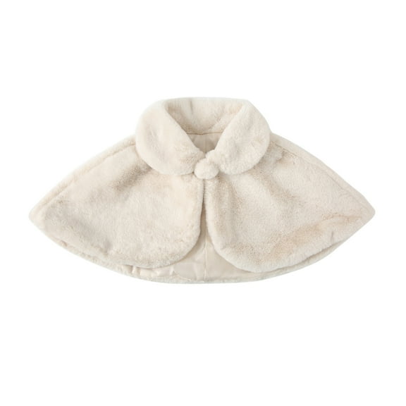 Yokua Thicken Plush Shawl Warm Short Jackets Winter Adjustable Fashion Girls Poncho