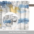 thumbnail image 6 of Abstract Blue Valance Curtain Gray Yellow Mottled Texture Modern Art Window Valances Rod Pocket Short Curtains Window Treatments for Kitchen Bedroom Bathroom Laundry 42" x 12", 6 of 9