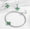 Green, variant on Vintage Lucky Four-Leaf Clover Jewelry Set – Exquisite sterling silver chain necklace, bracelet, and ring with moissanite four-leaf clover design, a perfect jewelry set for women.