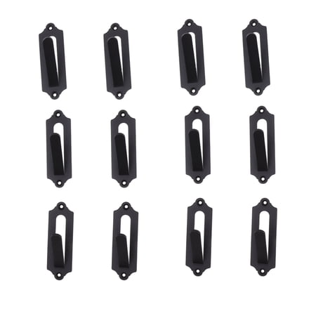 Riousery 12Pcs European Style Mount Skull Hanger Wall Bracket for Deer Elk Taxidermy Display Indoor Outdoor Heavy Duty Iron Floating Decoration Kit (4.13x1.3x0.12 inches / 10.49x3.30x0.30 cm)