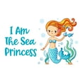 thumbnail image 2 of I Am The Sea Princess Mermaid Teal Colorful Fish Salt Water Creatures Seahorse Queen Sweet Dreams Bedtime Unicorn Lovely Dear Dream Holiday Gift Decorating Wall Decal Sticker - Size: 10 In X 6 In, 2 of 5