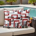 thumbnail image 2 of Outdoor Pillow Cover Mid Century Abstract Red Set of 2 Waterproof Throw Pillowcases Geometric Modern Decorative Patio Furniture Pillows for Couch Garden Indoor & Outdoor Use, 2 of 9