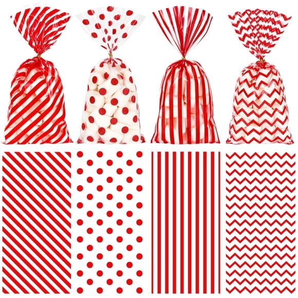 Bolsas Whaline para caramelos de San Valentín, 13 x 27 cm, color rojo, 160 unidades