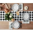 thumbnail image 3 of Table Runner Dresser Scarves 72 Inch Long, Rustic Farmhouse Buffalo Check Plaid Linen Dining Table Runners White Black Tabletop Scarf for Wedding Holiday Party Kitchen, 3 of 7