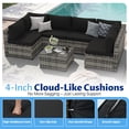 thumbnail image 5 of Sunmthink 7-Piece Wicker Patio Furniture Sets, Outdoor Conversation Set with 4 Inches Thick Cushions and Waterproof Cover, 5 of 10