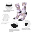 thumbnail image 3 of Fotbe Owl And Floral Pattern Long Socks for Men & Women – Breathable & Stretchy Compression Socks, Ideal for Running, Travel, and Everyday Wear Size 5-11, 3 of 6