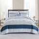 thumbnail image 1 of DDUOXIN Edredones King Size a Rayas - Edredón King Reversible Suave 100% algodón con 2 Fundas de Almohada Colcha con Estampado Floral Juego de Cama de edredón liviano Azul Marino/Azul Claro/Blanco, 1 of 5