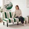 thumbnail image 3 of Eurhowing Armless Sofa Cover, Fuzzy Plush Non-Slip Futon Slipcover, Fall Winter Thick Sofa Bed Furniture Protector, Loveseat, Green, 3 of 10