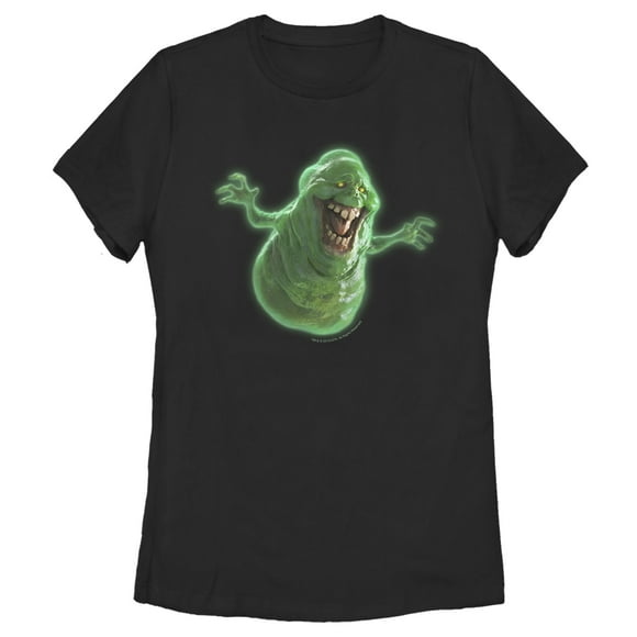 Women's Ghostbusters Realistic Slimer  T-Shirt - Black - X Large