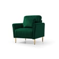 thumbnail image 4 of Accent Chair, Channel Tufted Velvet Couch with Metal Legs, Single Sofa Chair, Living Room Armchair with Thicken Seat Cushion and Backrest, Easy Assembly, Green, 4 of 7