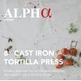 thumbnail image 2 of Prensa para tortillas Alpha Living - Máquina para hacer quesadillas de hierro fundido de 8 pulgadas - Prensa para hacer empanadas de alta resistencia - Máquina para hacer tortillas de hierro fundido p, 2 of 6