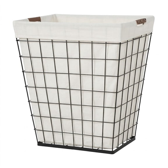 Better Homes & Gardens 75L Rectangular Steel Wire Laundry Hamper with Removable Liner, Natural, Adult