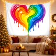 thumbnail image 3 of Rainbow Heart with Glossy Swirling Paint Drips, Romantic Illustration for Art Lovers, Colorful Wall Decor, Valentine's Day Gift, Tapestry Wall Hanging for Bedroom and Dorm, 3 of 7