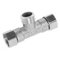 thumbnail image 4 of Raccord de tuyau en T à 3 voies en acier inoxydable 304, adaptateur de tuyau G1/2 pour eau et air, filetage mâle central, 4 of 4