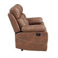thumbnail image 3 of Steve Silver Rudger Miscrosuede Reclining Loveseat, Brown, 3 of 9