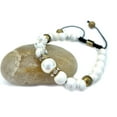 thumbnail image 3 of Fashion Jewelry Beautiful white Turquoise Gemstone Macrame style bracelet - 91214, 3 of 4